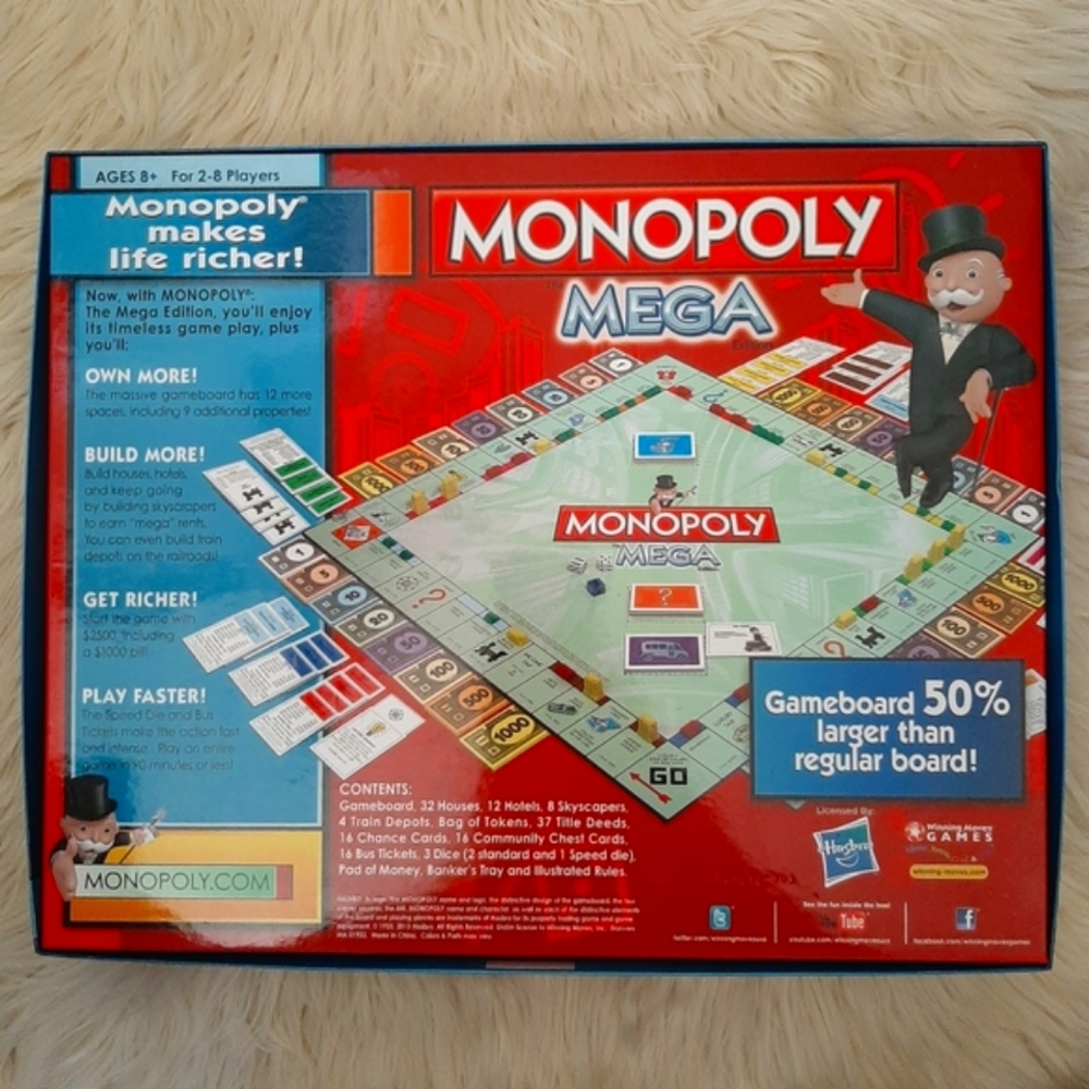 MEGA Monopoly Board game, Like New, Family Board Game - Picture 3 of 5
